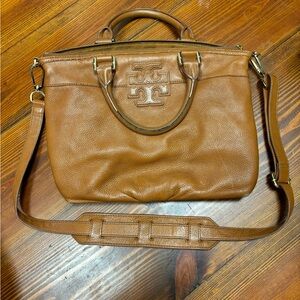 Tory Burch Pebbled Leather Brown Purse